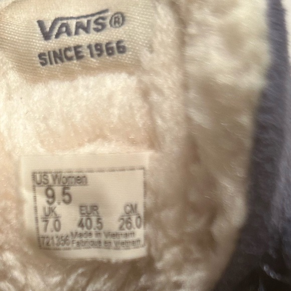 Vans Blue Suede Faux Fur Lined High Top Sneakers Size 9.5 - Picture 4 of 11